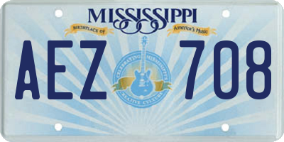 MS license plate AEZ708