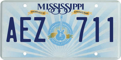 MS license plate AEZ711
