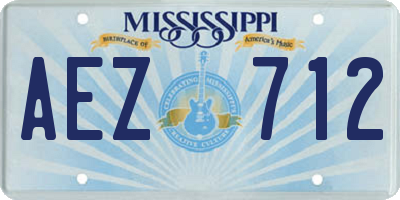 MS license plate AEZ712