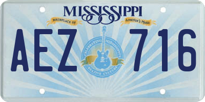 MS license plate AEZ716