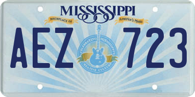 MS license plate AEZ723