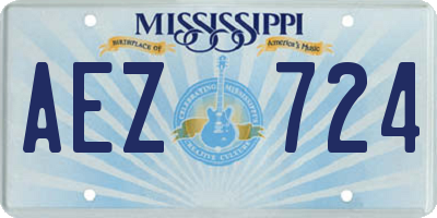 MS license plate AEZ724