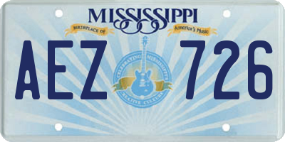 MS license plate AEZ726