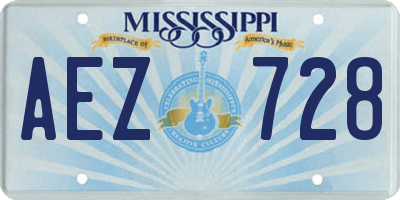 MS license plate AEZ728