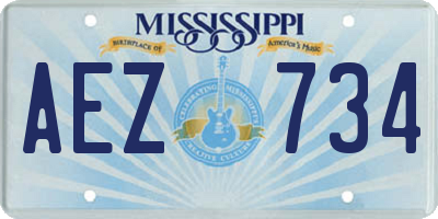 MS license plate AEZ734