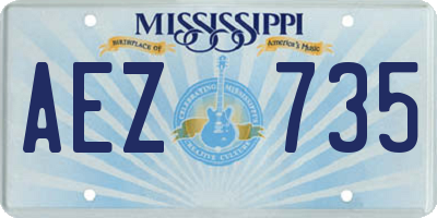 MS license plate AEZ735