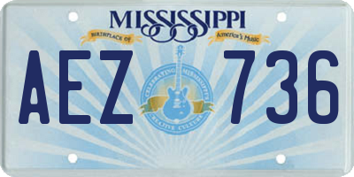 MS license plate AEZ736
