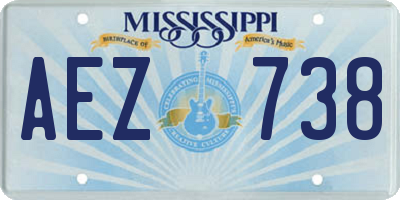 MS license plate AEZ738