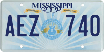 MS license plate AEZ740