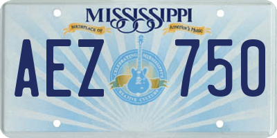 MS license plate AEZ750