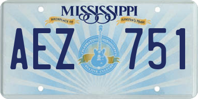 MS license plate AEZ751