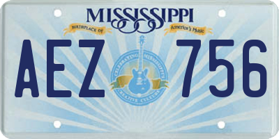 MS license plate AEZ756
