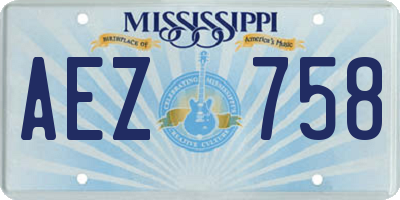 MS license plate AEZ758