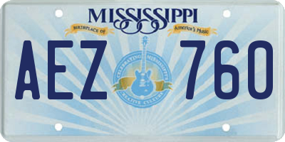 MS license plate AEZ760