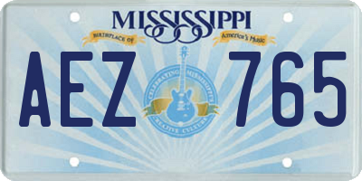 MS license plate AEZ765