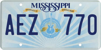 MS license plate AEZ770