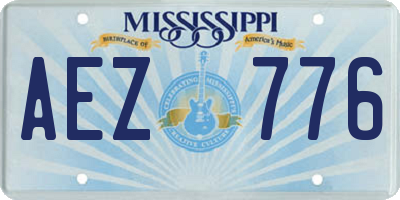 MS license plate AEZ776