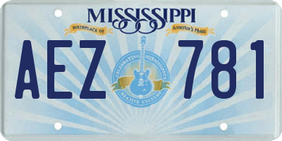 MS license plate AEZ781