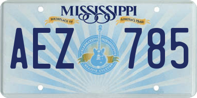 MS license plate AEZ785