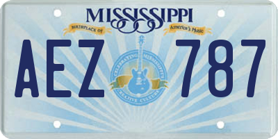 MS license plate AEZ787