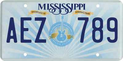 MS license plate AEZ789