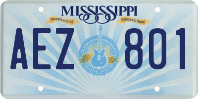 MS license plate AEZ801