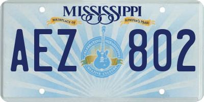 MS license plate AEZ802