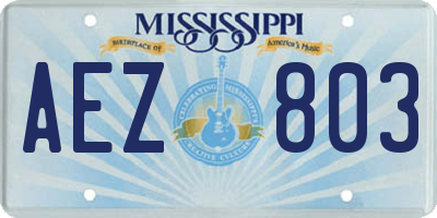 MS license plate AEZ803