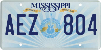 MS license plate AEZ804