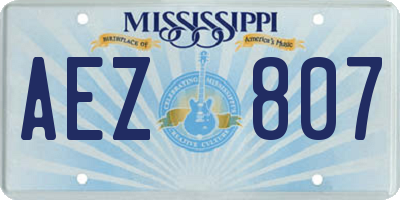 MS license plate AEZ807