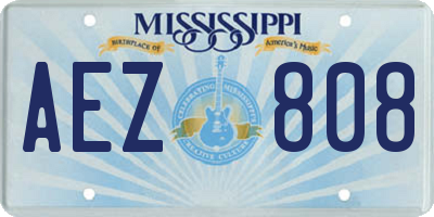 MS license plate AEZ808