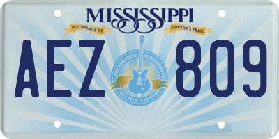 MS license plate AEZ809