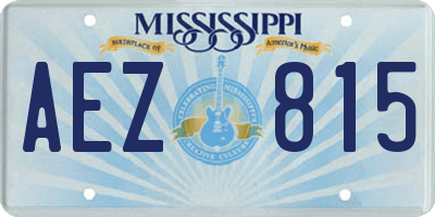 MS license plate AEZ815