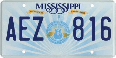 MS license plate AEZ816