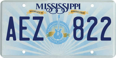 MS license plate AEZ822