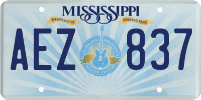 MS license plate AEZ837