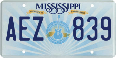 MS license plate AEZ839