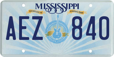 MS license plate AEZ840