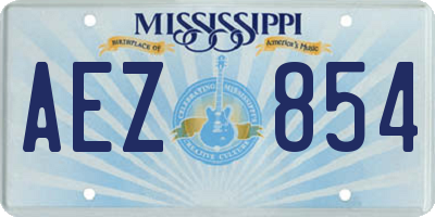 MS license plate AEZ854