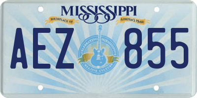 MS license plate AEZ855
