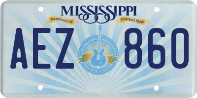 MS license plate AEZ860
