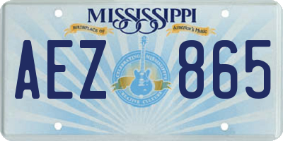 MS license plate AEZ865