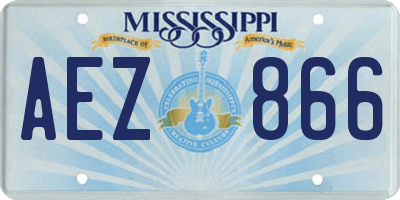 MS license plate AEZ866