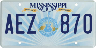 MS license plate AEZ870