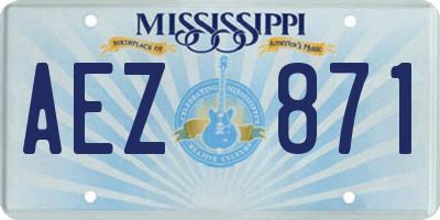 MS license plate AEZ871