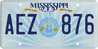 MS license plate AEZ876