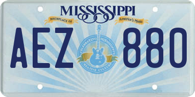 MS license plate AEZ880