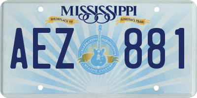 MS license plate AEZ881