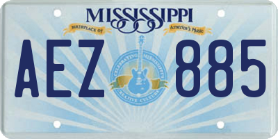 MS license plate AEZ885