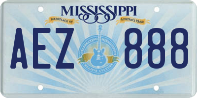MS license plate AEZ888